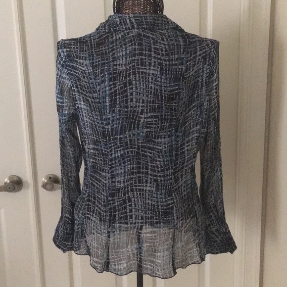 Nine West Silk Shear Blouse-Shirt With Buttons - Picture 2 of 7